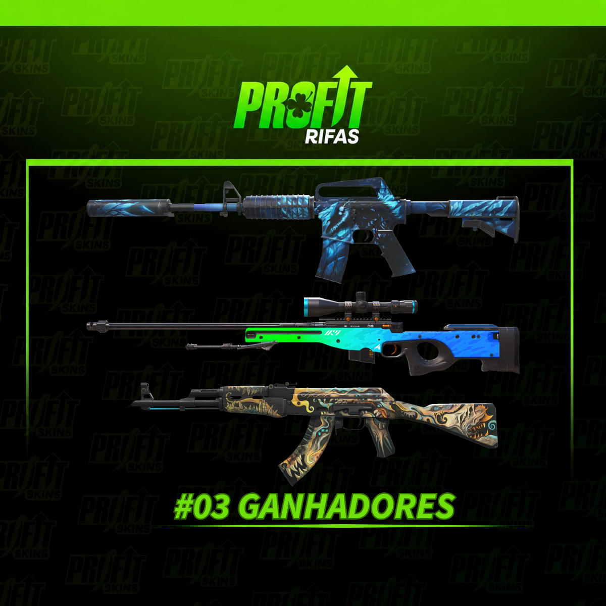 #03 GANHADORES | M4A1S + AWP + AK